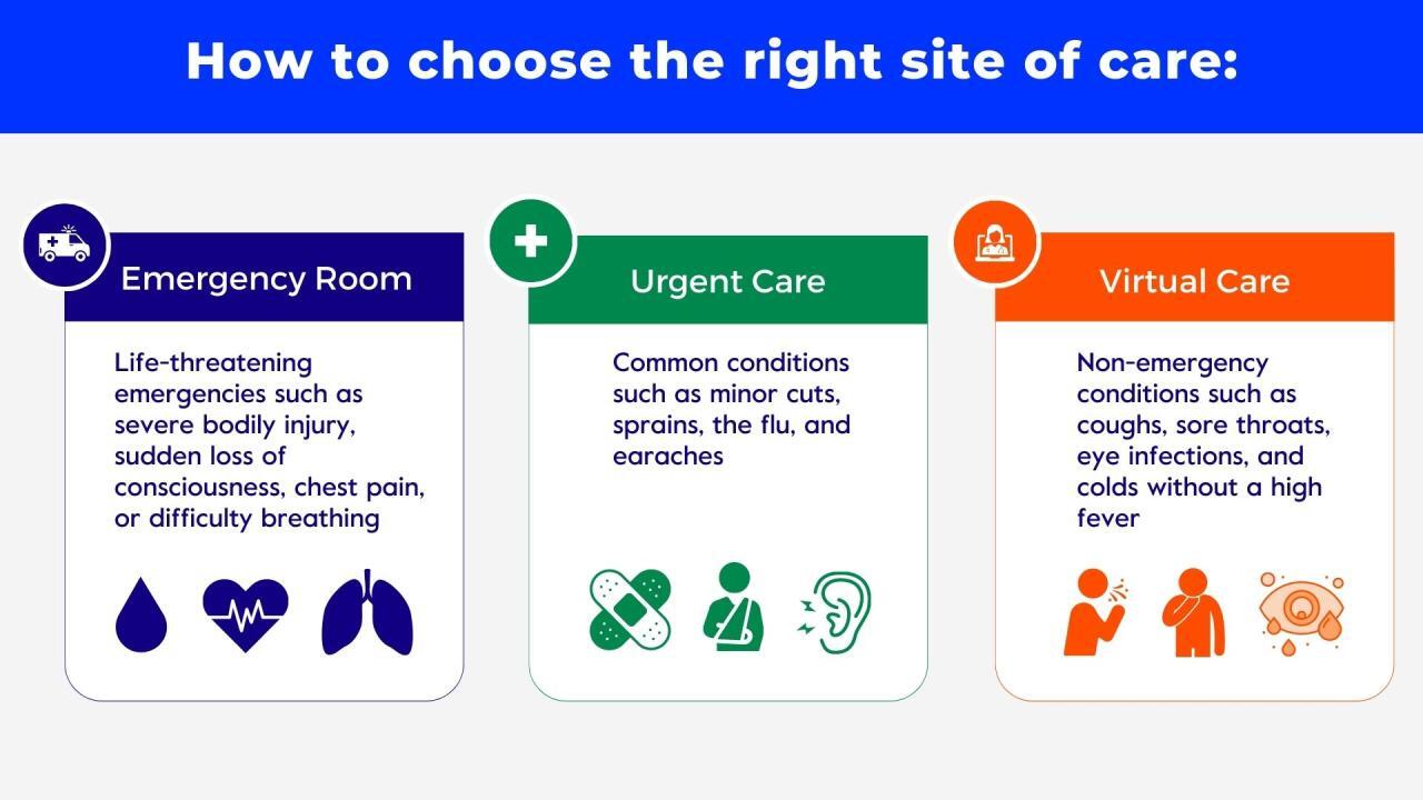 Emergency room, urgent care, or virtual care? How to choose the right ...