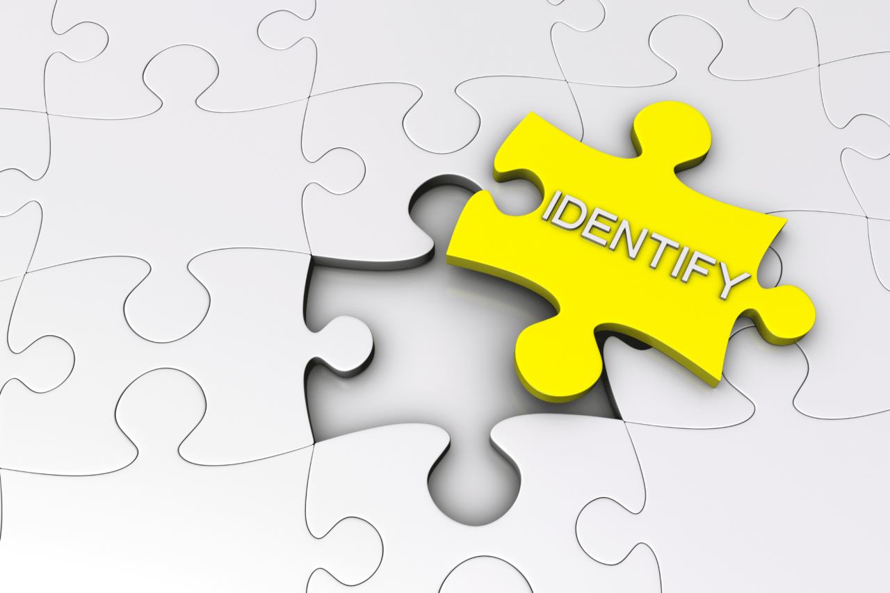 Identify Concept. Recruitment And Talent Management. Red Figurine And ...